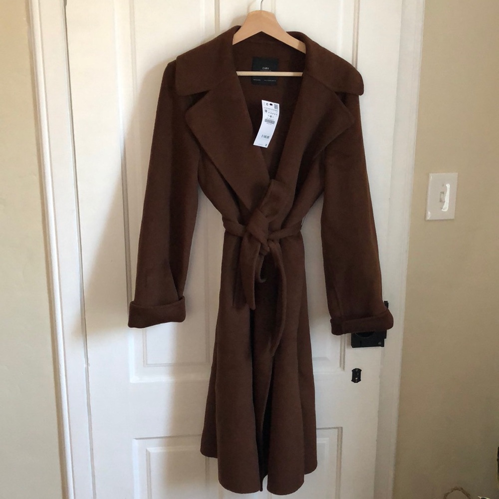 Zara belted wrap coat